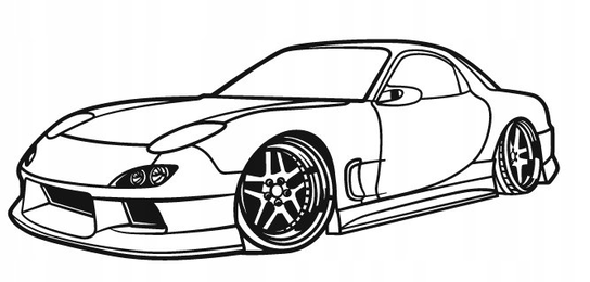 DEKORACJA ścienna Obraz Samochód MAZDA RX-7 STANCE PERSPECTIVE 1994
