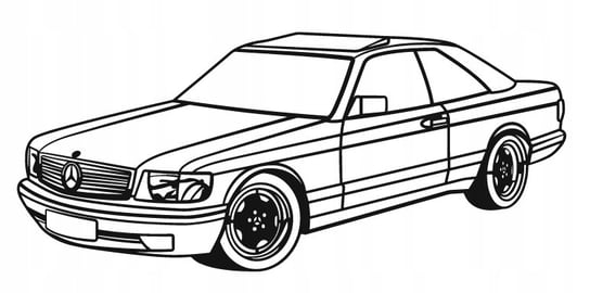 DEKORACJA ścienna Obraz Samochód MERCEDES W126 SEC PERSPECTIVE 1989 135x59 cm WrapFactory Dekoracje