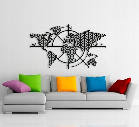 DEKORACJA ścienna Obraz wzór MAPA ŚWIATA Z KOMPASEM - WrapFactory ...