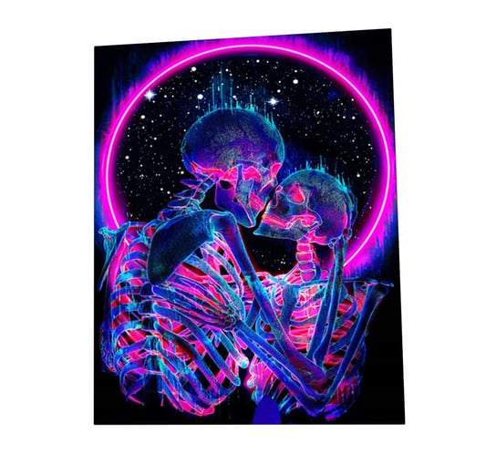 Dekoracja ŚCIENNA UV OBRAZ Fluorescencyjny GOBELIN ODBLASK 150x150cm Miłość ITIMPORT