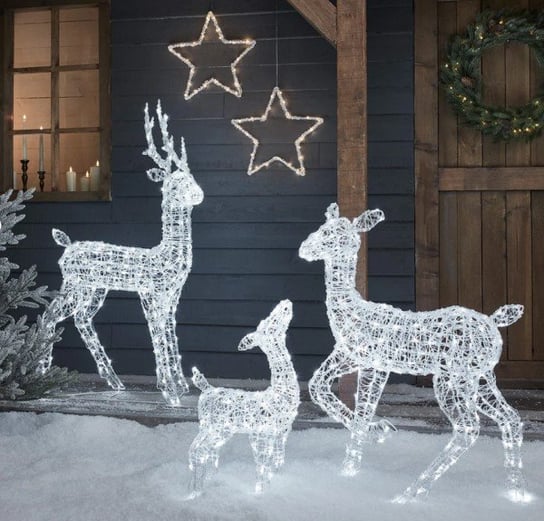 Dekoracja Świąteczna Akrylowe LED Renifery Rodzinne Figurki Świąteczne Na Zewnątrz Renifer Inna marka