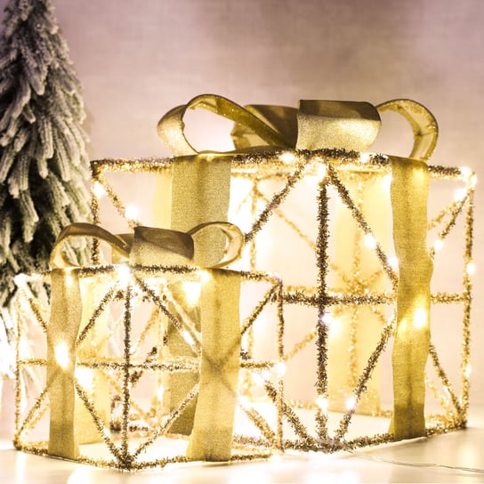 Dekoracja świąteczna CLOE złota świecąca LED 3 szt. Koopman Koopman