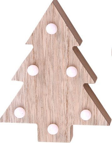 Dekoracja Świąteczna Drewniana Z Ciepłymi Białymi Diodami Led 13 Cm Choinka Hurtowniak