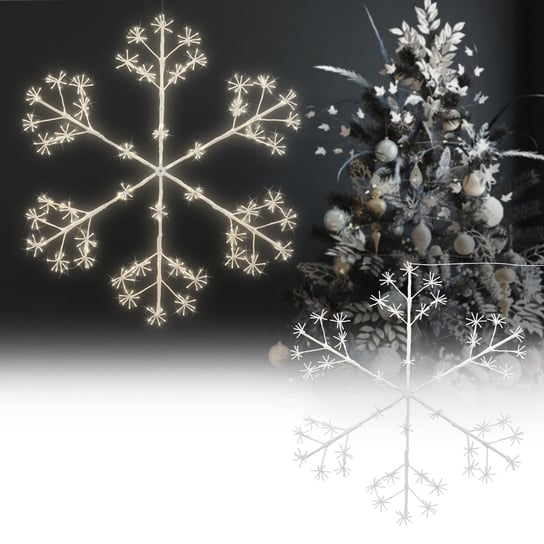 Dekoracja świąteczna LED płatek śniegu z 384 ciepłobiałymi diodami LED IP44 120 cm Inna marka