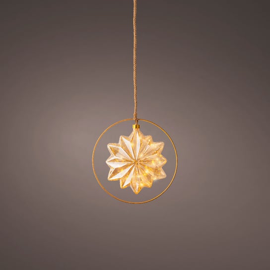 Dekoracja świąteczna POLAR złota gwiazda micro LED Kaemingk