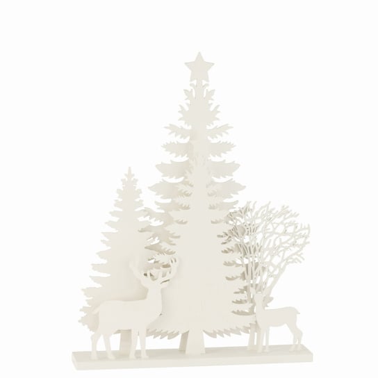 Dekoracja świąteczna Winter podświetlana drewno biała 45x35 cm Inna marka