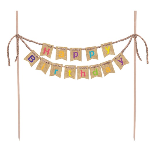 Dekoracja tortu Happy Birthday - Kraft Ballons Arpex