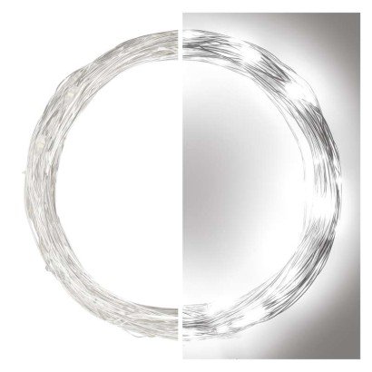 Dekoracje- 100LED nano łezki 10m zimna biel, srebrny przewód, IP44 timer Emos