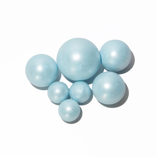 Dekoracje czekoladowe Sfery kule perłowe niebieskie zestaw 7 szt Slado