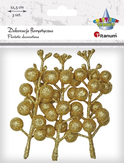 Dekoracje Florystyczne Gałązka Winobluszczu Złoty Brokat Titanum Titanum