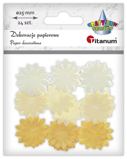 Dekoracje papierowe kwiatki 24szt pomarańczowe Titanum Titanum