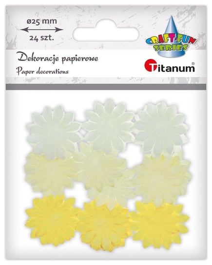 Dekoracje papierowe kwiatki 24szt żółte Titanum Titanum