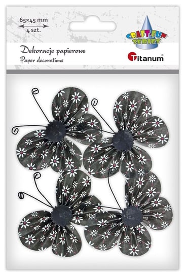 Dekoracje papierowe Motyle 3D ciemnobrązowe 4szt Titanum Titanum