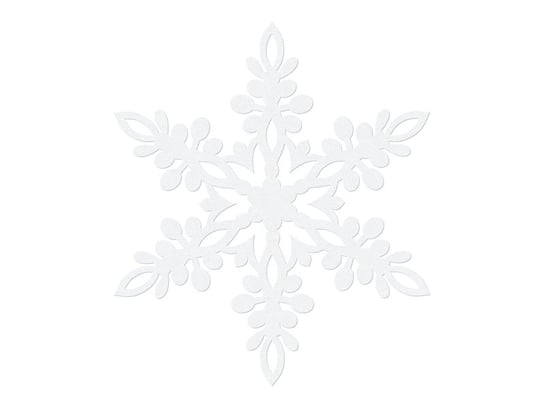Dekoracje papierowe Śnieżynka, biały, 13 cm, 10 sztuk PartyDeco