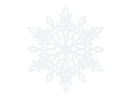 Dekoracje papierowe, Śnieżynka, biały, 13 cm, 10 sztuk PartyDeco