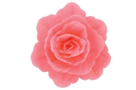 Dekoracje Waflowe Róża Chińska Różowa Średnia 3 Szt. Inna marka