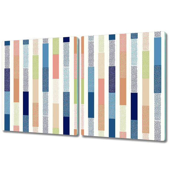 Dekoracyjna Deska Kuchenna ze Szkła - 2x 40x52 cm - Kolorowe paski Coloray