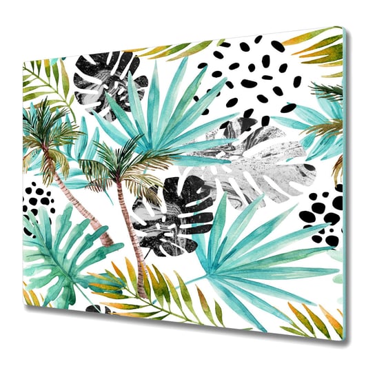 Dekoracyjna Deska Kuchenna ze Szkła 60x52 cm - Palmy i liście wzór Coloray
