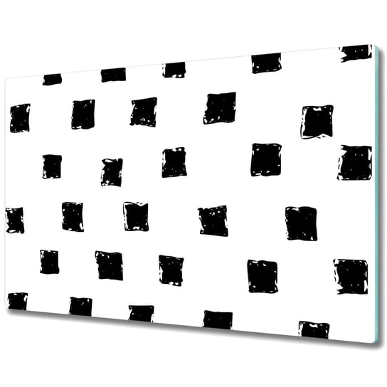 Dekoracyjna Deska Kuchenna ze Szkła - Kwadraty ręcznie malowane - 80x52 cm Coloray