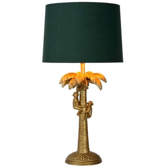 Dekoracyjna LAMPA biurkowa EXTRAVAGANZA COCONUT 10505/81/02 Lucide abażurowa LAMPKA orientalna na stół małpki zielone złote Lucide