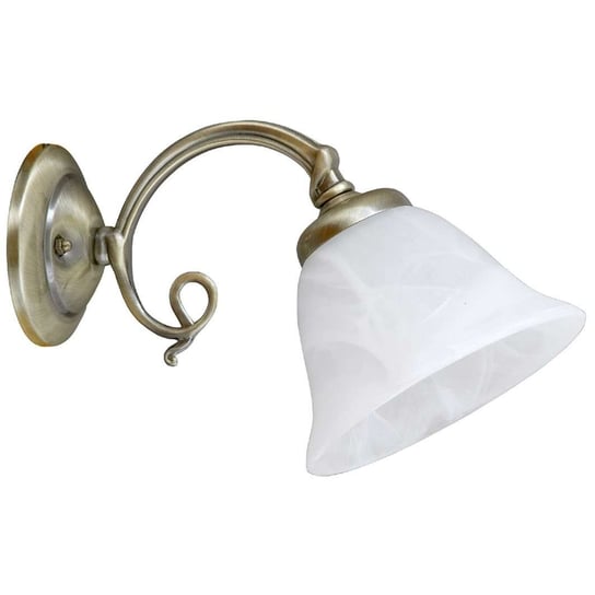 Dekoracyjna LAMPA ścienna BECKWORTH 7131 Rabalux angielska OPRAWA kinkiet szklany na wysięgniku brąz biały Rabalux