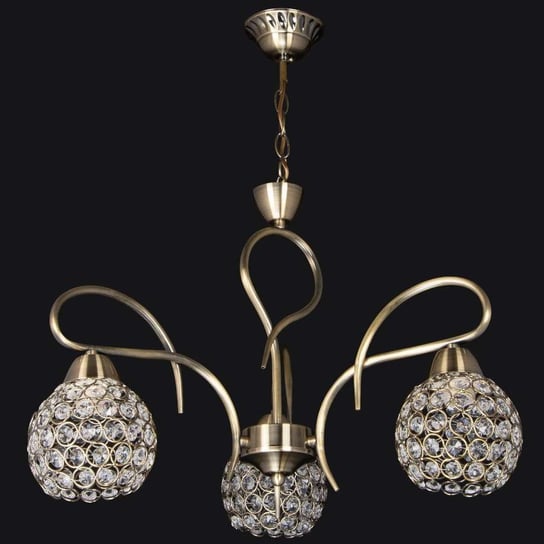 Dekoracyjna LAMPA wisząca VEN W-A 1537/3 metalowa OPRAWA glamour ZWIS na łańcuchu crystal patyna przezroczysty VEN
