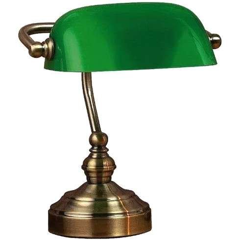 Dekoracyjna LAMPKA stołowa BANKERS 105930 Markslojd industrialna LAMPA stojąca metalowa na biurko bankierska patyna zielona Markslojd