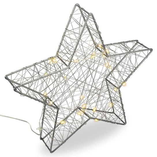 Dekoracyjna metalowa gwiazda 25 LED - srebrna Nexos