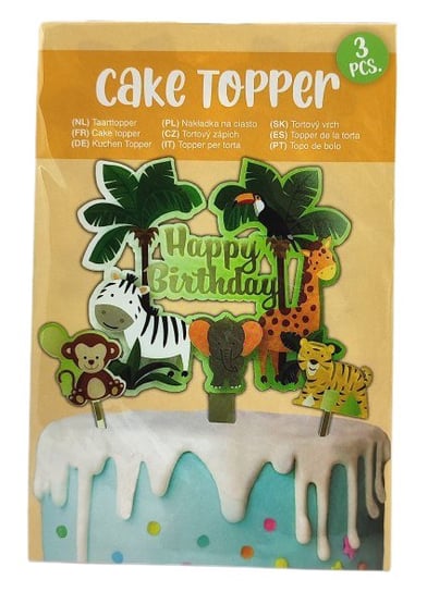 Dekoracyjna nakładka na ciasto Happy Birthday - Jungle Inna marka