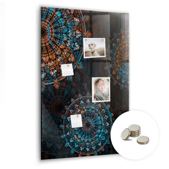 Dekoracyjna Tablica Magnetyczna - Wzór Dekoracyjna mandala - 60x90 + magnesy Coloray