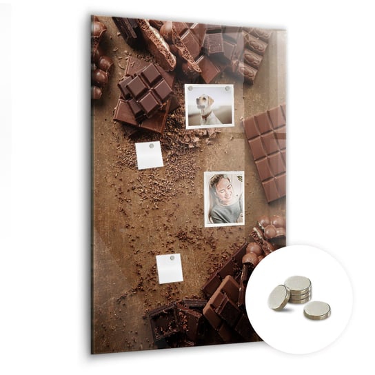Dekoracyjna Tablica Magnetyczna - Wzór Tabliczki czekolady - 60x90 + magnesy Coloray
