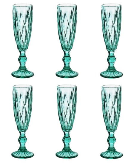 Dekoracyjne kieliszki do wina wody 6 szt. Kryształowe zdobienie Szklane 180 ml Mondex