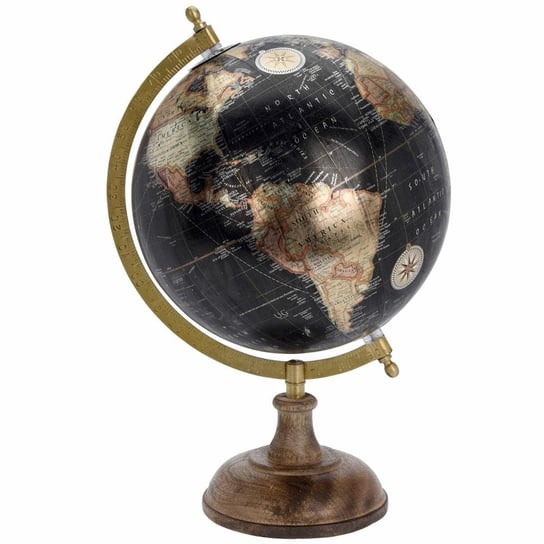 Dekoracyjny globus retro QUBUSS, czarny, 8 cali QUBUSS