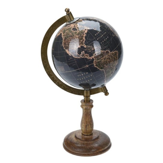 Dekoracyjny Globus Świata Granat 28 Cm DekoracjaDomu