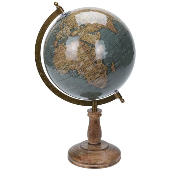 Dekoracyjny globus świata turkus 38 cm H&S Decoration