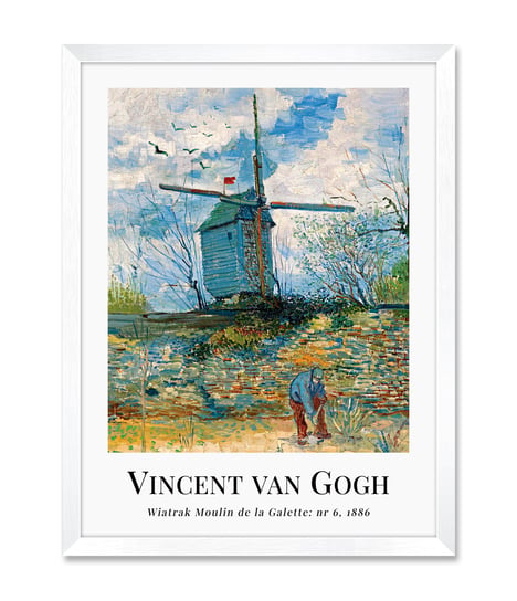 Dekoracyjny obraz do kuchni krajobraz pejzaż natura reprodukcja wiatrak Vincent van Gogh 32x42 cm iWALL studio