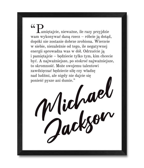 Dekoracyjny obraz do salonu z cytatem Michael Jackson 32x42 cm iWALL studio
