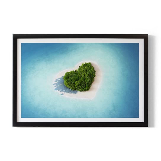 Dekoracyjny Obraz z Mchem - Wyspa w kształcie serca - 60x40 cm Tulup