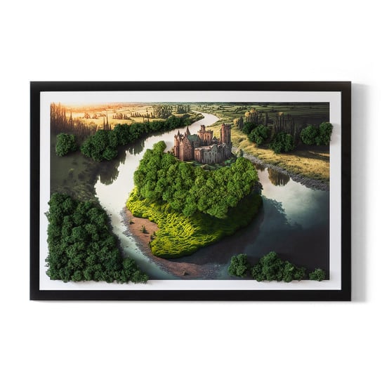 Dekoracyjny Obraz z Mchem - Zamek na wzórzu - 60x40 cm Tulup