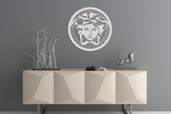 Dekoracyjny Panel Ażurowy, Meduza, Gorgona, Dekoracja Ścienna 3D, Ornament,60 Cm,Biały ORNAMENTI