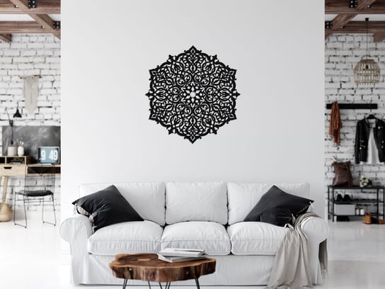 Dekoracyjny Panel Ażurowy, Rozeta Marokańska, Dekoracja Ścienna 3D, Ornament, 60 Cm, Czarny ORNAMENTI