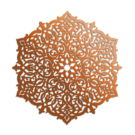 Dekoracyjny Panel Ażurowy, Rozeta Marokańska, Dekoracja Ścienna 3D, Ornament, 60 Cm, Miedziany ORNAMENTI