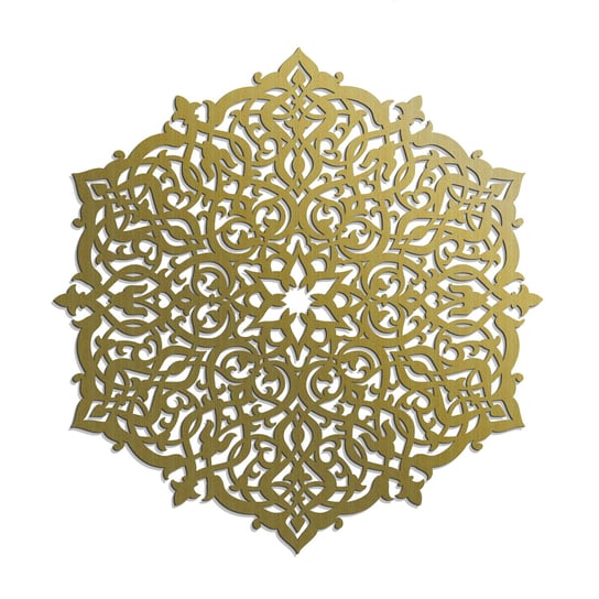 Dekoracyjny Panel Ażurowy, Rozeta Marokańska, Dekoracja Ścienna 3D, Ornament, 60 Cm, Złoty ORNAMENTI