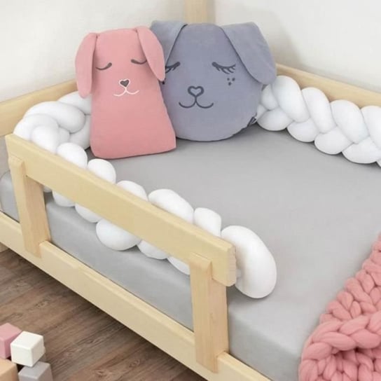 Dekoracyjny pleciony ochraniacz na łóżko dla dzieci i dorosłych - Biały - 20 x 250 cm - Bawełna - Benlemi Inna marka