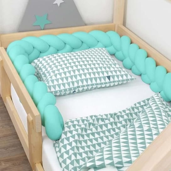 Dekoracyjny pleciony ochraniacz na łóżko dla dzieci i dorosłych - Miętowa zieleń - 20 x 250 cm Inna marka