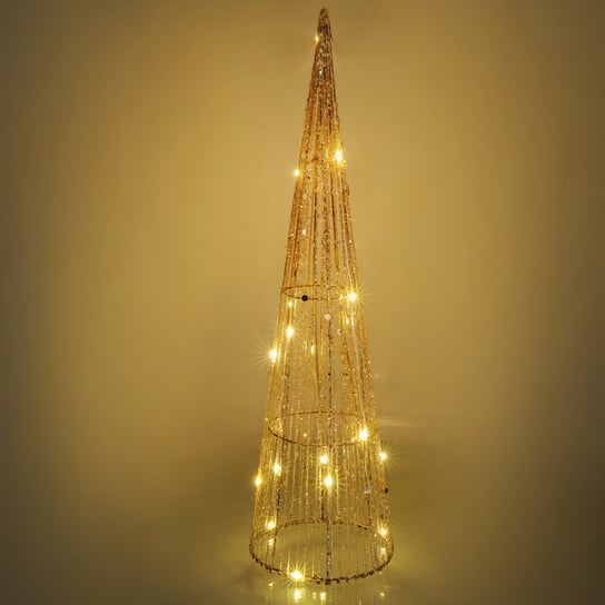 Dekoracyjny Stożek świąteczny z brokatem, 20 LED FAST
