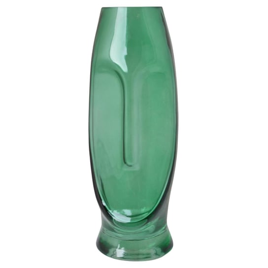 Dekoracyjny, wysoki wazon ze szkła w kolorze zielonym - twarz Gessi 30 cm Duwen