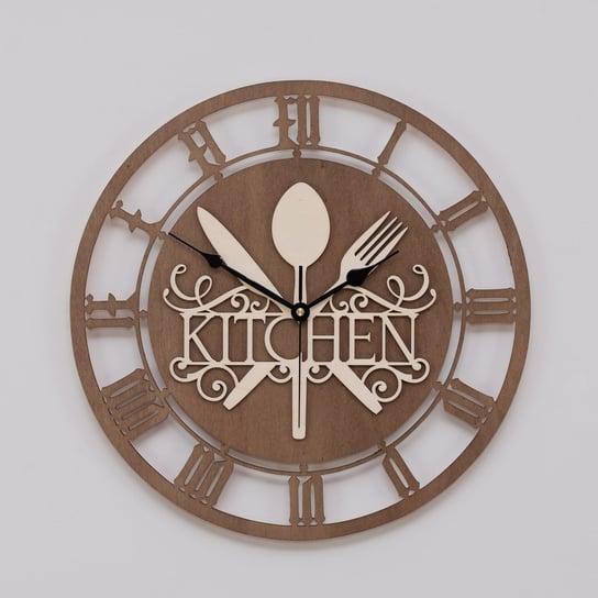 Dekoracyjny Zegar Ażurowy Do Kuchni, Orzech L ( 60 X 60 Cm ) ORNAMENTI