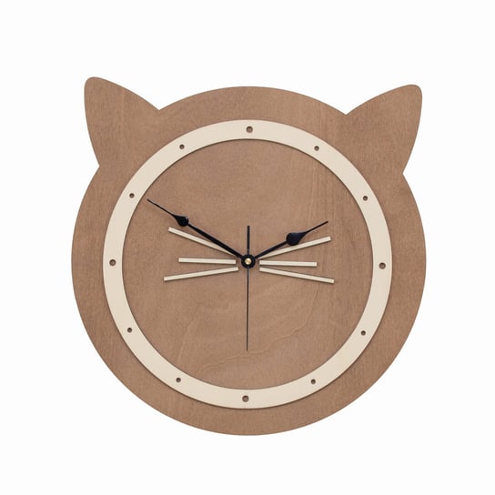 Dekoracyjny Zegar Dla Miłośników Kotów,  Orzech ORNAMENTI