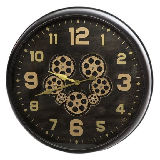 Dekoracyjny Zegar Na Ścianę 61X11X61 Czarny + Złoty Eurofirany